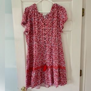 Knox Rose Floral Boho Dress with Pockets and Tie Waist XXL